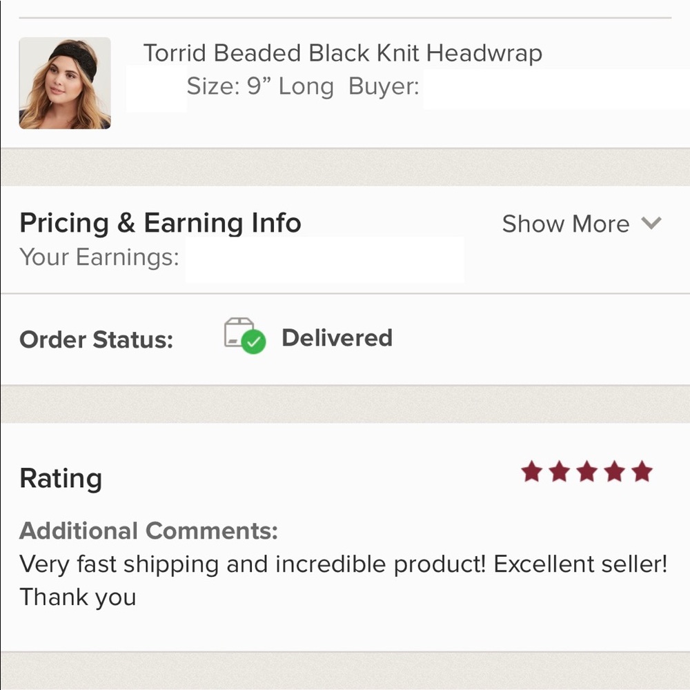 Torrid Beaded Black Knit Headwrap - Picture 2 of 2